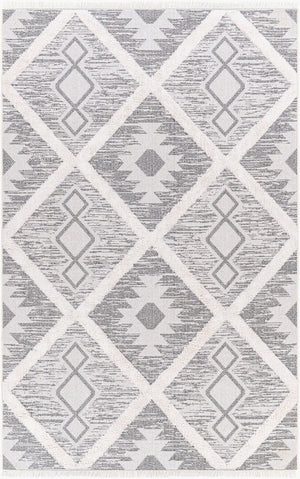 Livabliss Morocotton Southwestern Cotton Runner Rug with Fringe High Pile Hallway Accent Black, Medium G 6'4" x 9' MCT2300-649