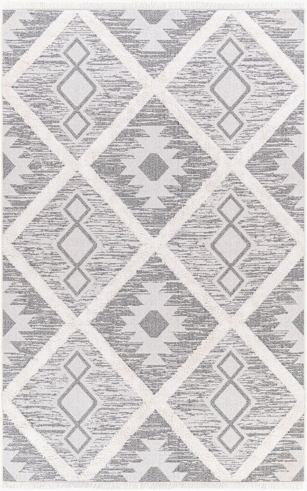 Livabliss Morocotton Southwestern Cotton Runner Rug with Fringe High Pile Hallway Accent Black, Medium G 6'4" x 9' MCT2300-649