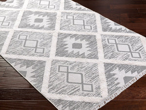 Livabliss Morocotton Southwestern Cotton Runner Rug with Fringe High Pile Hallway Accent Black, Medium G 6'4" x 9' MCT2300-649