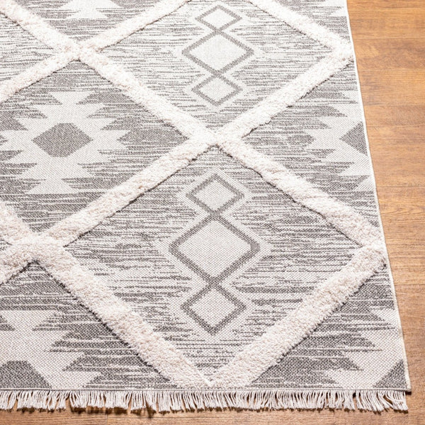 Livabliss Morocotton Southwestern Cotton Runner Rug with Fringe High Pile Hallway Accent Black, Medium G 6'4" x 9' MCT2300-649