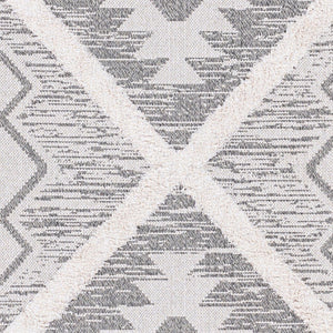 Livabliss Morocotton Southwestern Cotton Runner Rug with Fringe High Pile Hallway Accent Black, Medium G 6'4" x 9' MCT2300-649