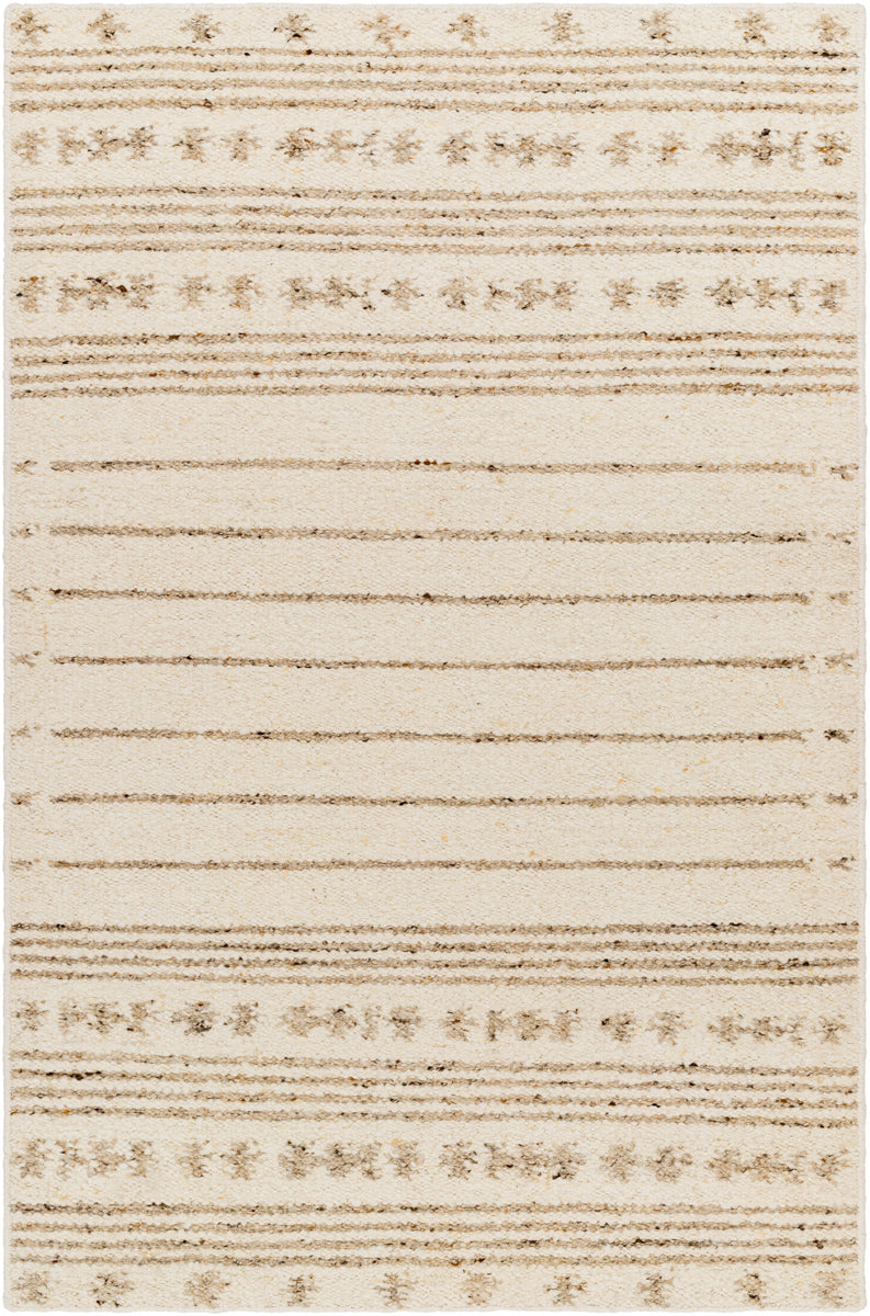 Machu Picchu MCU-1001 5' x 7'6" Handmade Rug MCU1001-576  Cream, Ivory, Dark Brown, Charcoal, Brown, Black Surya