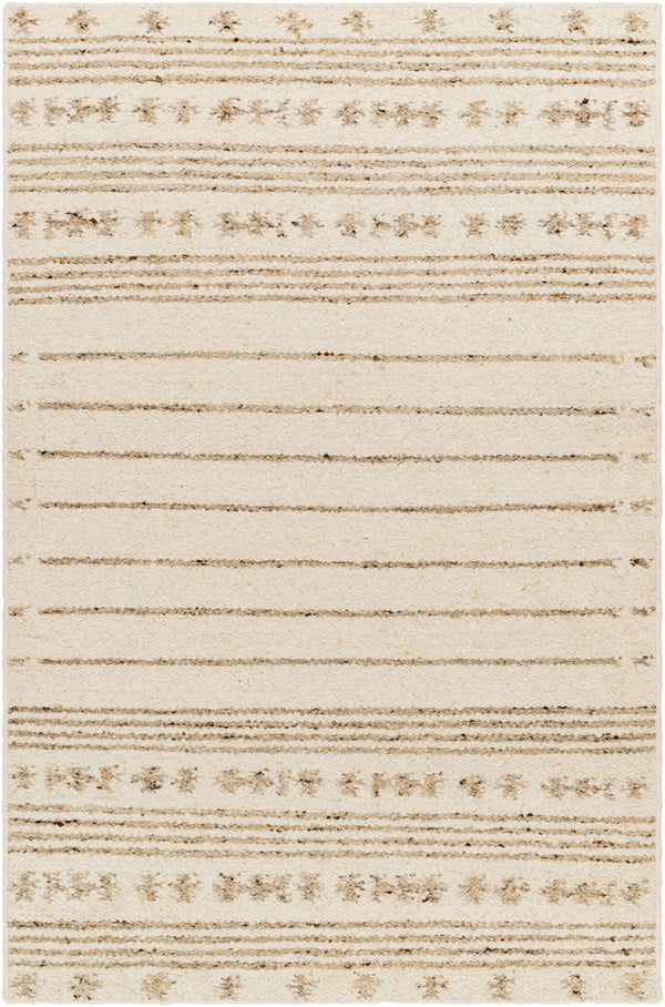 Machu Picchu MCU-1001 5' x 7'6" Handmade Rug MCU1001-576  Cream, Ivory, Dark Brown, Charcoal, Brown, Black Surya