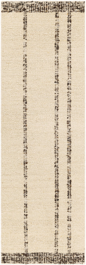 Machu Picchu MCU-1002 3' x 12' Runner Handmade Rug MCU1002-312  Cream, Ivory, Dark Brown, Charcoal, Brown, Black Surya