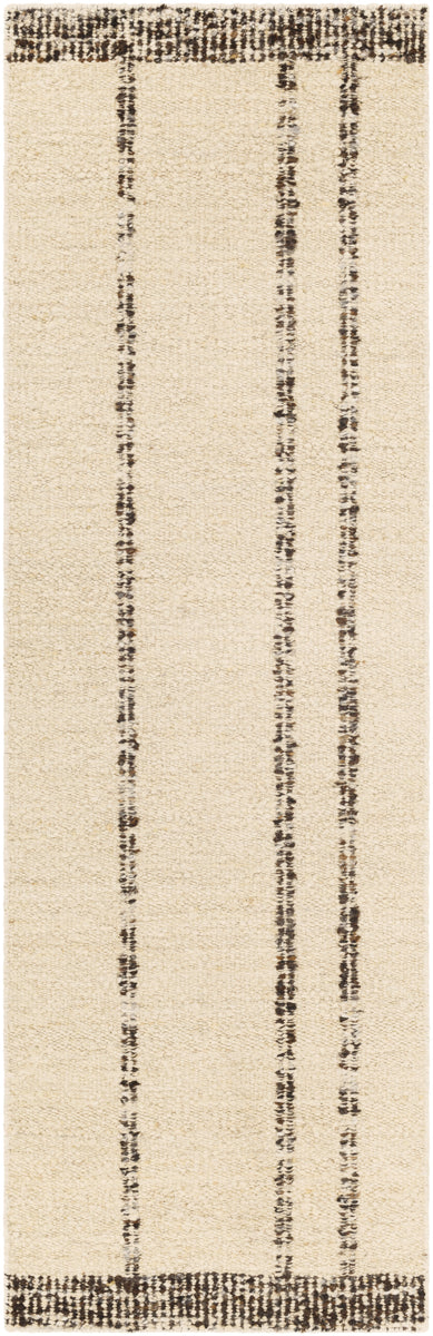 Machu Picchu MCU-1002 3' x 12' Runner Handmade Rug MCU1002-312  Cream, Ivory, Dark Brown, Charcoal, Brown, Black Surya