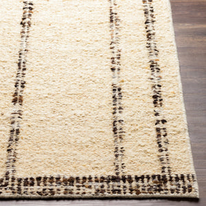 Machu Picchu MCU-1002 8' x 10' Handmade Rug MCU1002-810  Cream, Ivory, Dark Brown, Charcoal, Brown, Black Surya