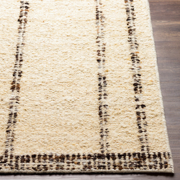 Machu Picchu MCU-1002 8' x 10' Handmade Rug MCU1002-810  Cream, Ivory, Dark Brown, Charcoal, Brown, Black Surya