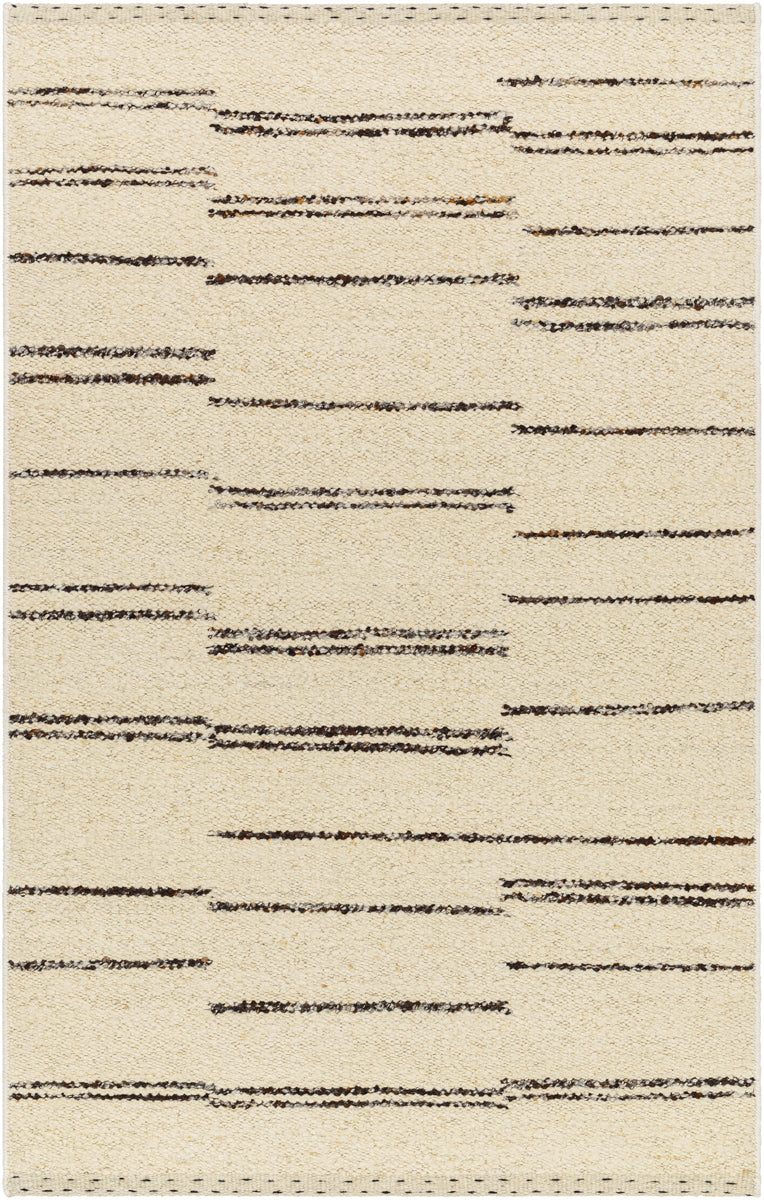 Machu Picchu MCU-1005 5' x 7'6" Handmade Rug MCU1005-576  Cream, Dark Brown, Black Surya