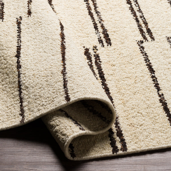 Machu Picchu MCU-1005 8' x 10' Handmade Rug MCU1005-810  Cream, Dark Brown, Black Surya