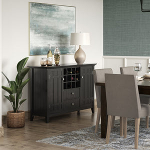 English Elm Bedford Sideboard Buffet With Wine Rack - Elegant Black Storage Solution For Dining & Living Spaces B136P158481