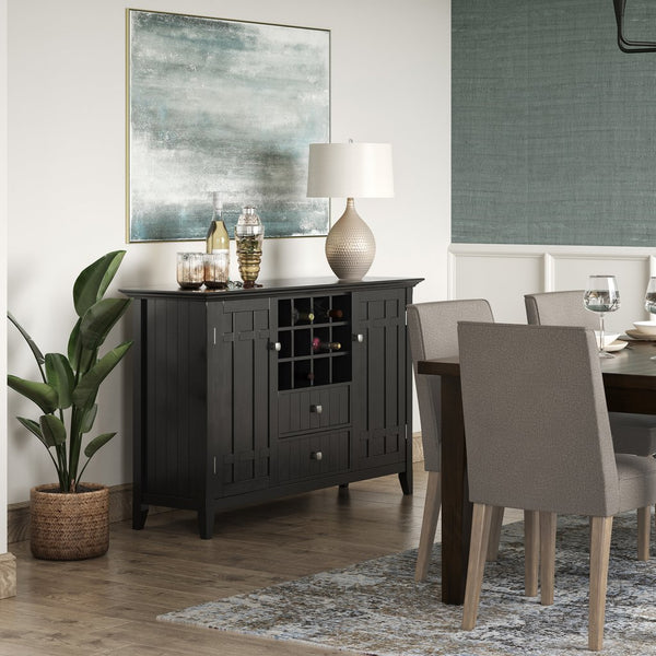 English Elm Bedford Sideboard Buffet With Wine Rack - Elegant Black Storage Solution For Dining & Living Spaces B136P158481