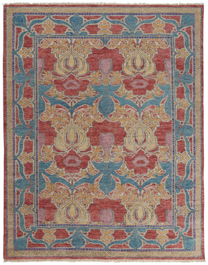 Feizy Rugs Beall Hand-knotted Wool Rug – Timeless Arts And Crafts Design With Modern Color Palettes & Style Blue,Red,Yellow Wool Bea6633fmlt000f99