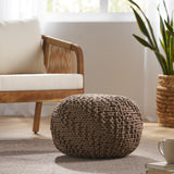 Christopher Knight Home® Modern Knit Weave Hazel Pouf - Eco-Friendly Round Ottoman for Indoor & Outdoor Use, 20