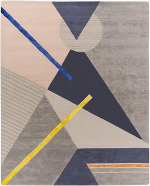 Surya Mid Century Mcy-2300 Handmade 2' X 3' Rug - Stylish, Durable, And Perfect For Modern Decor Spaces! Light Slate Wool,Viscose Mcy2300-23