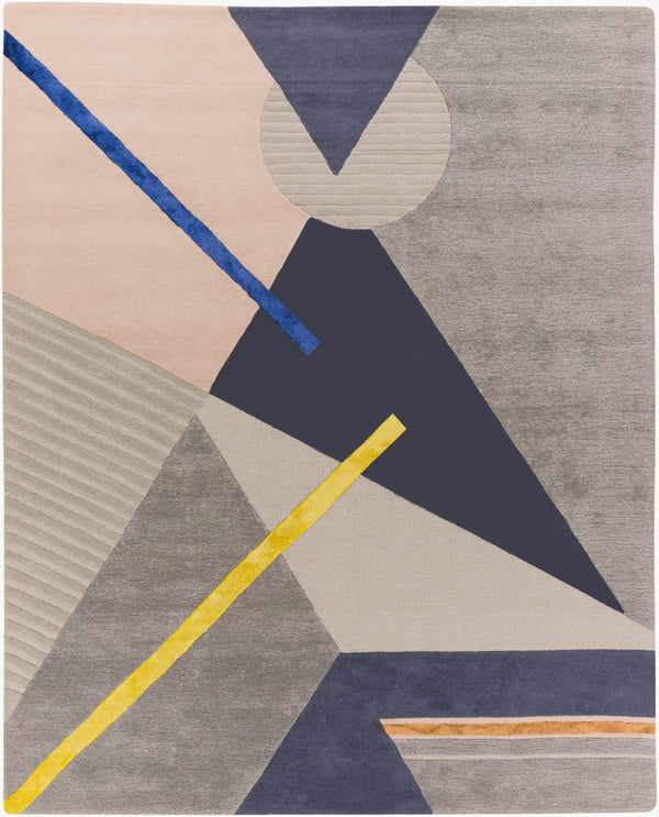 Surya Mid Century Mcy-2300 Handmade 2' X 3' Rug - Stylish, Durable, And Perfect For Modern Decor Spaces! Light Slate Wool,Viscose Mcy2300-23