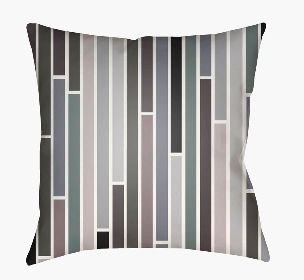 Livabliss Moderne Woven Polyester Throw Pillow Textural Square Accent for Modern Living Spaces Black, Denim 22"L x 22"W MD023-2222
