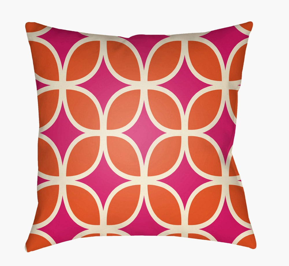 Livabliss Moderne Woven Square Accent Pillow Structured Pattern Polyester Sofa Bedroom Decor Orange, Fuchsia 22"L x 22"W MD044-2222