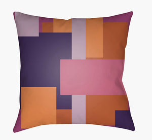 Livabliss Moderne Woven Square Accent Pillow Polyester Structured Texture for Sofa or Bed Rose, Rust 20"L x 20"W MD071-2020