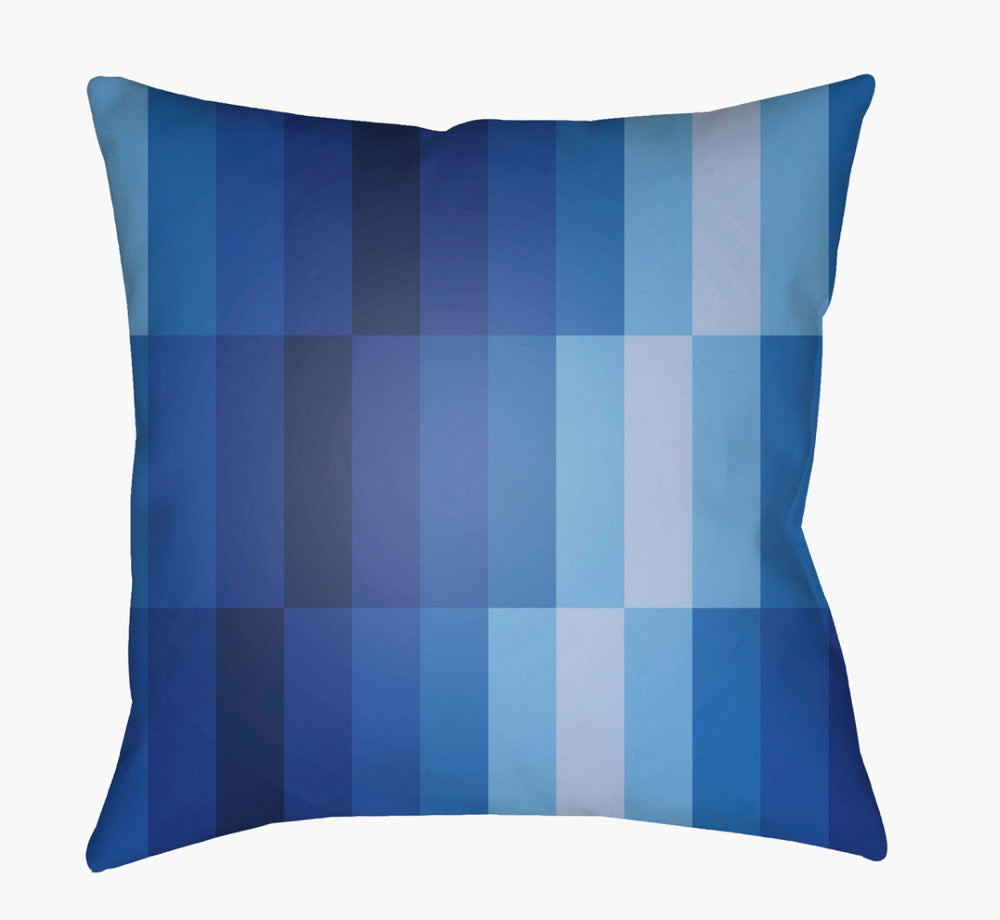 Livabliss Moderne Square Woven Polyester Accent Pillow for Modern and Transitional Living Spaces Dark Blue, Ligh 18"L x 18"W MD075-1818