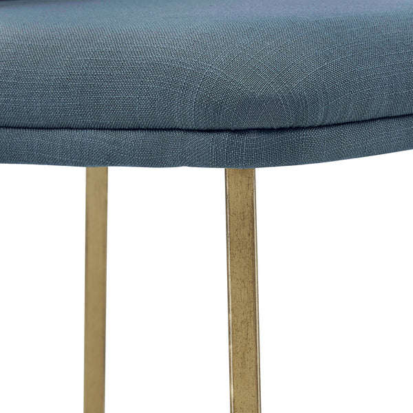 Homelegance By Top-Line DuBose Linen Upholstered Dining Chairs (Set of 2) Blue Metal