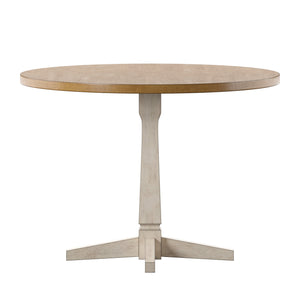 Homelegance By Top-Line Juliette Round Two-Tone Dining Table White Rubberwood