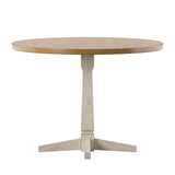 Homelegance By Top-Line Juliette Round Two-Tone Dining Table White Rubberwood