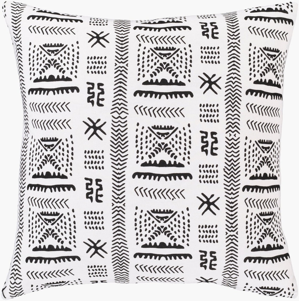 Surya Mud Cloth Woven Cotton Accent Pillow Bold Geometric Global Pattern for Boho Interiors MDC005-1818D