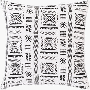 Surya Mud Cloth Woven Cotton Accent Pillow Bold Geometric Global Pattern for Boho Interiors MDC005-1818D