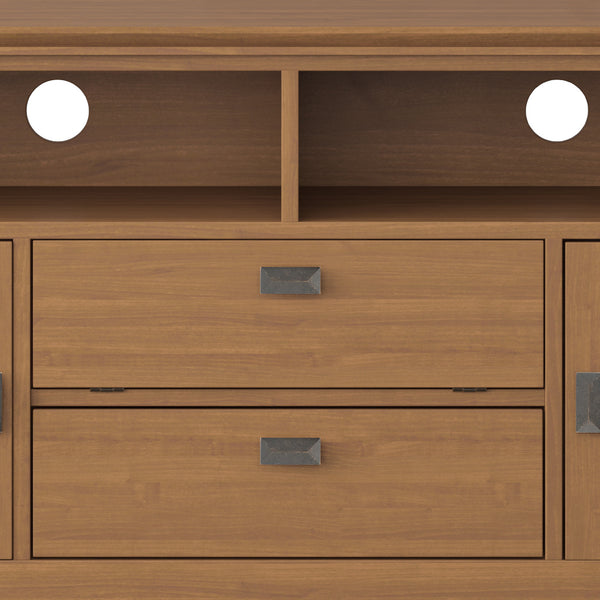 English Elm Artisan 72" Handcrafted Tv Media Stand In Honey Brown - Stylish Storage For Your Living Room Décor B136P158424