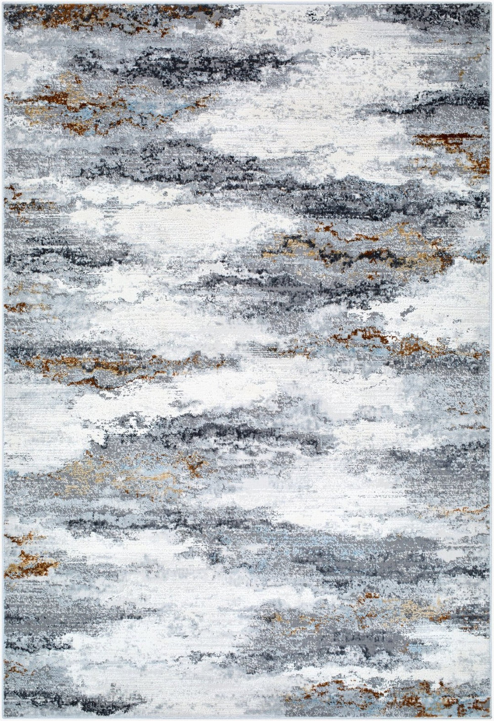 Livabliss Mood Collection Machine Woven Polypropylene Area Rug for Living and Dining Rooms Taupe, White 5'3" x 7' MDD2335-537