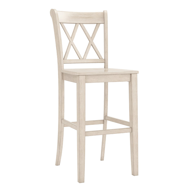 Homelegance By Top-Line Juliette X-Back Bar Height Chairs (Set of 2) White Rubberwood