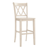 Homelegance By Top-Line Juliette X-Back Bar Height Chairs (Set of 2) White Rubberwood