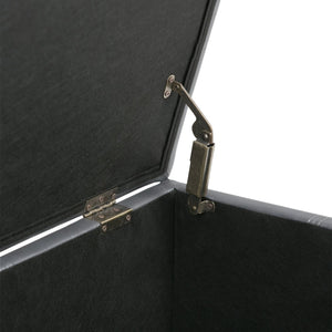 English Elm Amelia Storage Ottoman Bench with Hidden Compartment, Nailhead Trim, Stitched Faux Leather Seat Dark Gray B136P159108