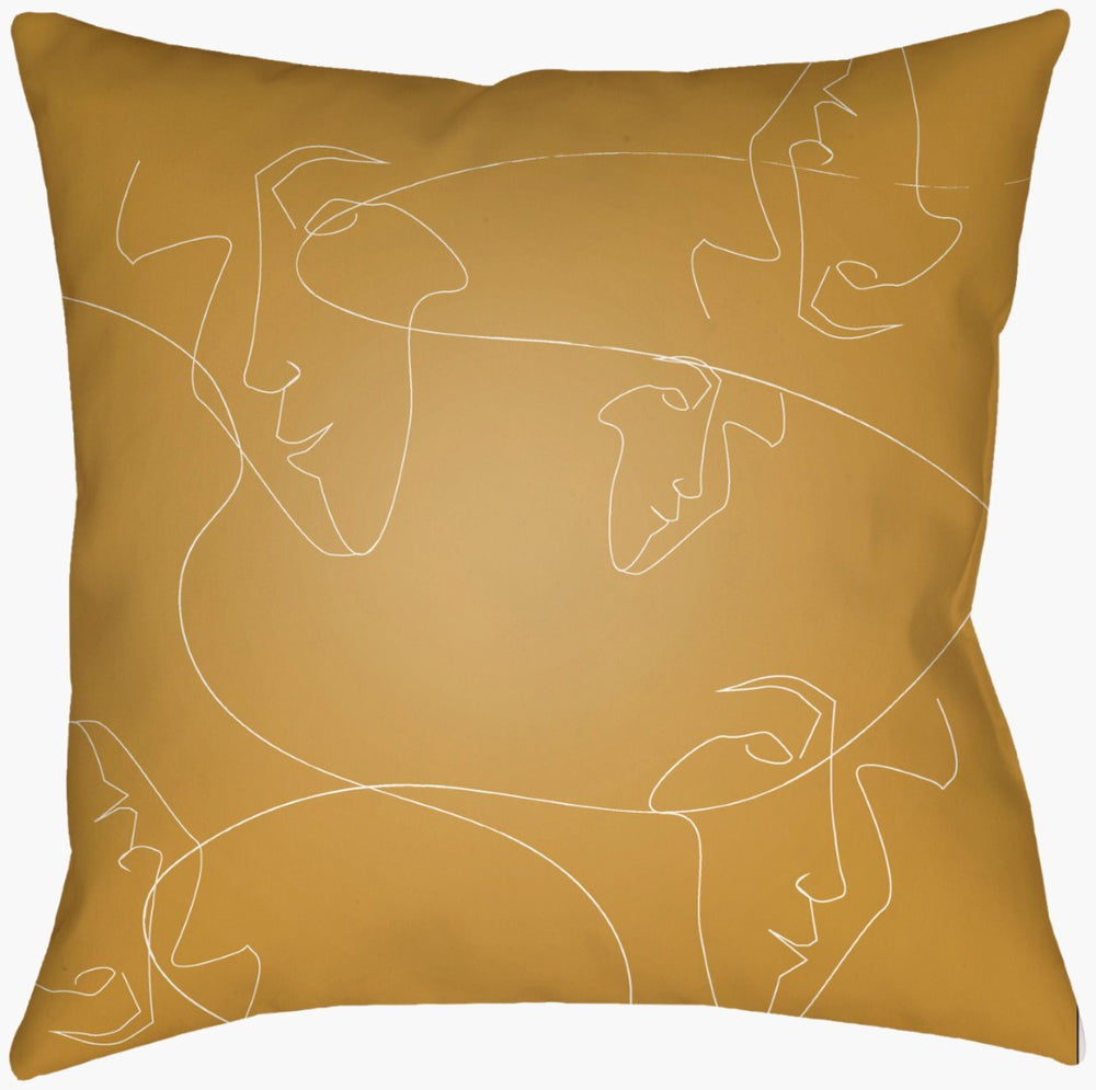 Livabliss Modern Faces Woven Polyester Square Pillow Bold Graphic Art for Any Room MDF001-1616