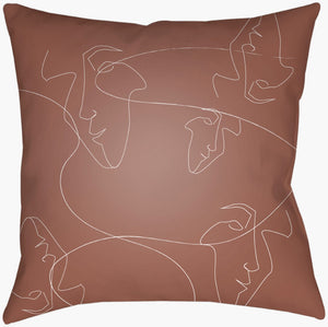 Livabliss Modern Faces Woven Polyester Accent Pillow Abstract Art Motif for Sofa or Bed MDF002-1616
