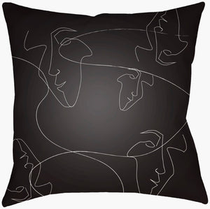 Livabliss Modern Faces Woven Polyester Sculptural Motif Throw Pillow for Sofas and Beds MDF003-1616