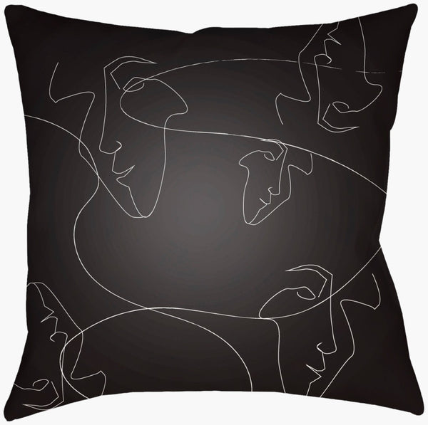 Livabliss Modern Faces Woven Polyester Sculptural Motif Throw Pillow for Sofas and Beds MDF003-1616