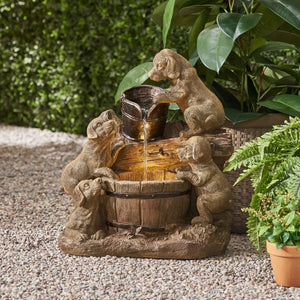 English Elm Christopher Knight Home® - DIMMOCK Handcrafted 22.75" Weather-Resistant Polyresin Fountain with Pump, Underwater Lights & Puppies 71785.00LBRN