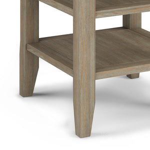 English Elm Acadian End Table - Handcrafted Distressed Grey Wood With Open Shelves For Stylish Storage & Display B136P159690