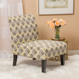 English Elm Accent Chair with Rubberwood Legs Plush Upholstered Seat for Living Room or Bedroom Grey Multi 57764.00YGAY