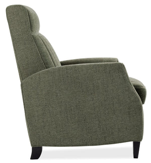 Hooker Furniture Denver Push Back Recliner Channeled Polyester Upholstery Tapered Wood Legs Lounge RC843-PB-429