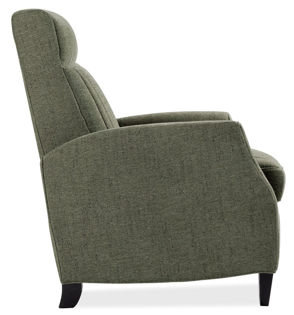 Hooker Furniture Denver Push Back Recliner Channeled Polyester Upholstery Tapered Wood Legs Lounge RC843-PB-429