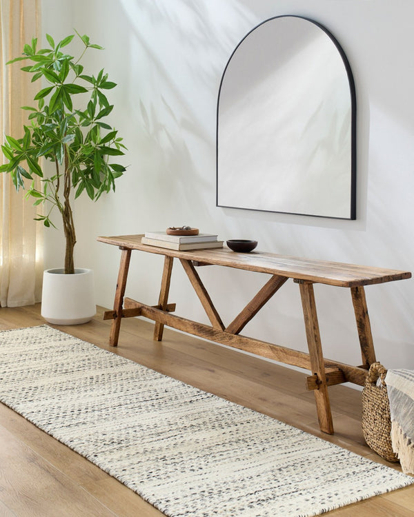Livabliss Mardin Handwoven Wool Cotton Flatweave Boho Global Rug for Living Dining Rooms Cream, Black 8' x 8' MDI2300-8SQ