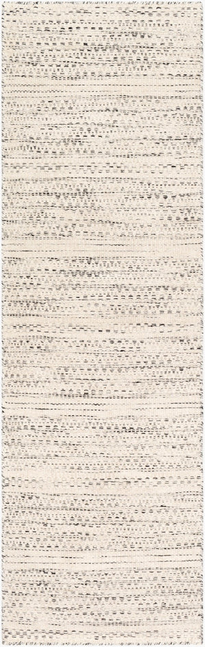 Livabliss Mardin Handwoven Wool Cotton Flatweave Boho Global Rug for Living Dining Rooms Cream, Black 2'6" x 8' MDI2300-268
