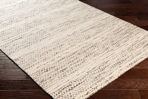 Livabliss Mardin Handwoven Wool Cotton Flatweave Boho Global Rug for Living Dining Rooms Cream, Black 8' x 8' MDI2300-8SQ
