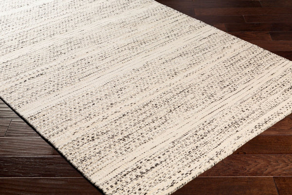 Livabliss Mardin Handwoven Wool Cotton Flatweave Boho Global Rug for Living Dining Rooms Cream, Black 8' x 8' MDI2300-8SQ