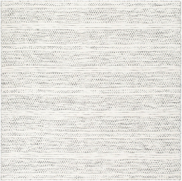 Livabliss Mardin Handwoven Wool Cotton Flatweave Boho Global Rug for Living Dining Rooms Cream, Black 8' x 8' MDI2300-8SQ
