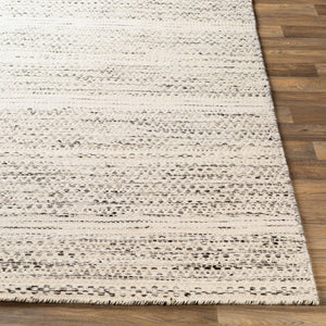 Livabliss Mardin Handwoven Wool Cotton Flatweave Boho Global Rug for Living Dining Rooms Cream, Black 8' x 8' MDI2300-8SQ
