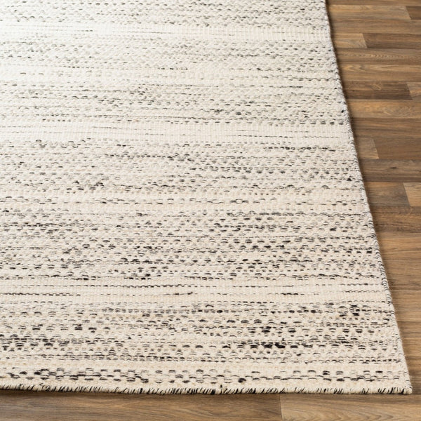 Livabliss Mardin Handwoven Wool Cotton Flatweave Boho Global Rug for Living Dining Rooms Cream, Black 8' x 8' MDI2300-8SQ