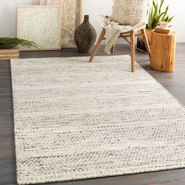 Livabliss Mardin Handwoven Wool Cotton Flatweave Boho Global Rug for Living Dining Rooms Cream, Black 8'10" x 12' MDI2300-81012